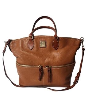 Dooney & Bourke Dillen Double Pocket Pebbled Leather Large Satchel